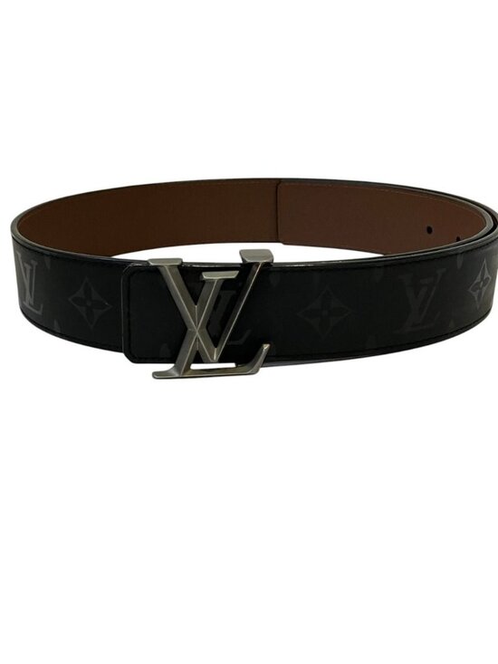 Louis Vuitton Ceinture LV Initial Pyramid Monogram Illusion Leather Belt Black